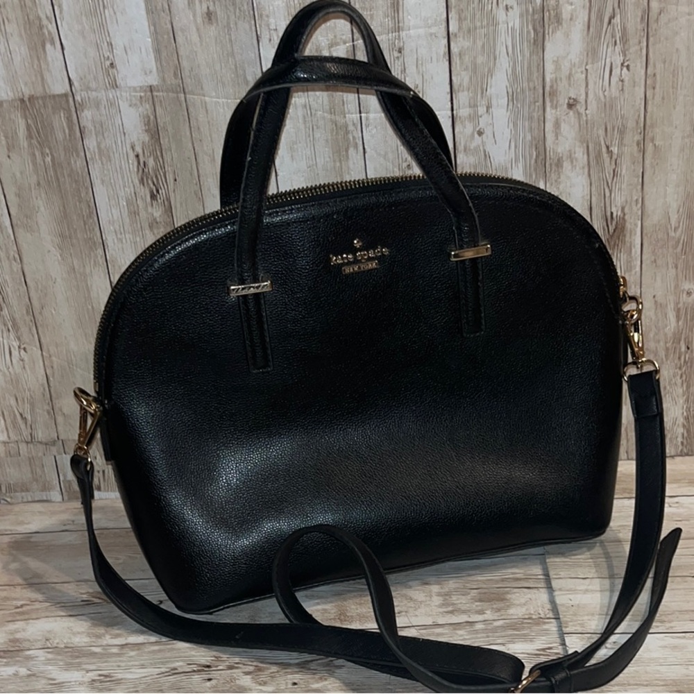 Kate spade Black Leather Women's satchel crossbody Bag LIKE NEW